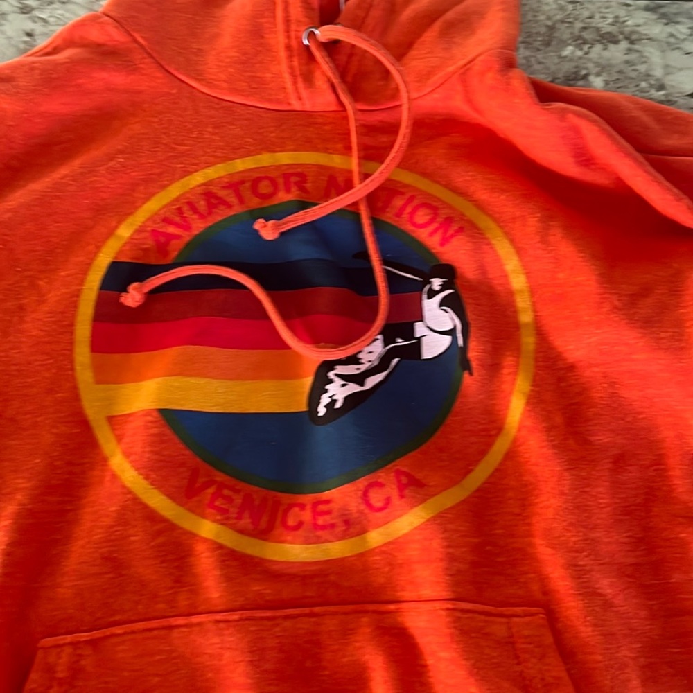 Xtra small aviator nation women’s sweatshirt in orange never worn
